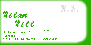 milan mill business card